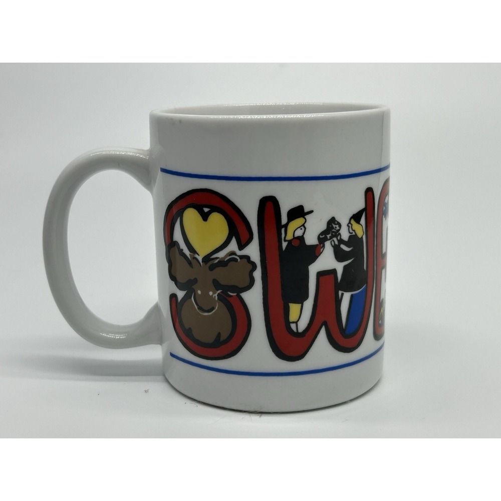 Bergquist Imports Swedish Ceramic Coffee Mug Colorful Folk SWEDEN - Picture 3 of 7